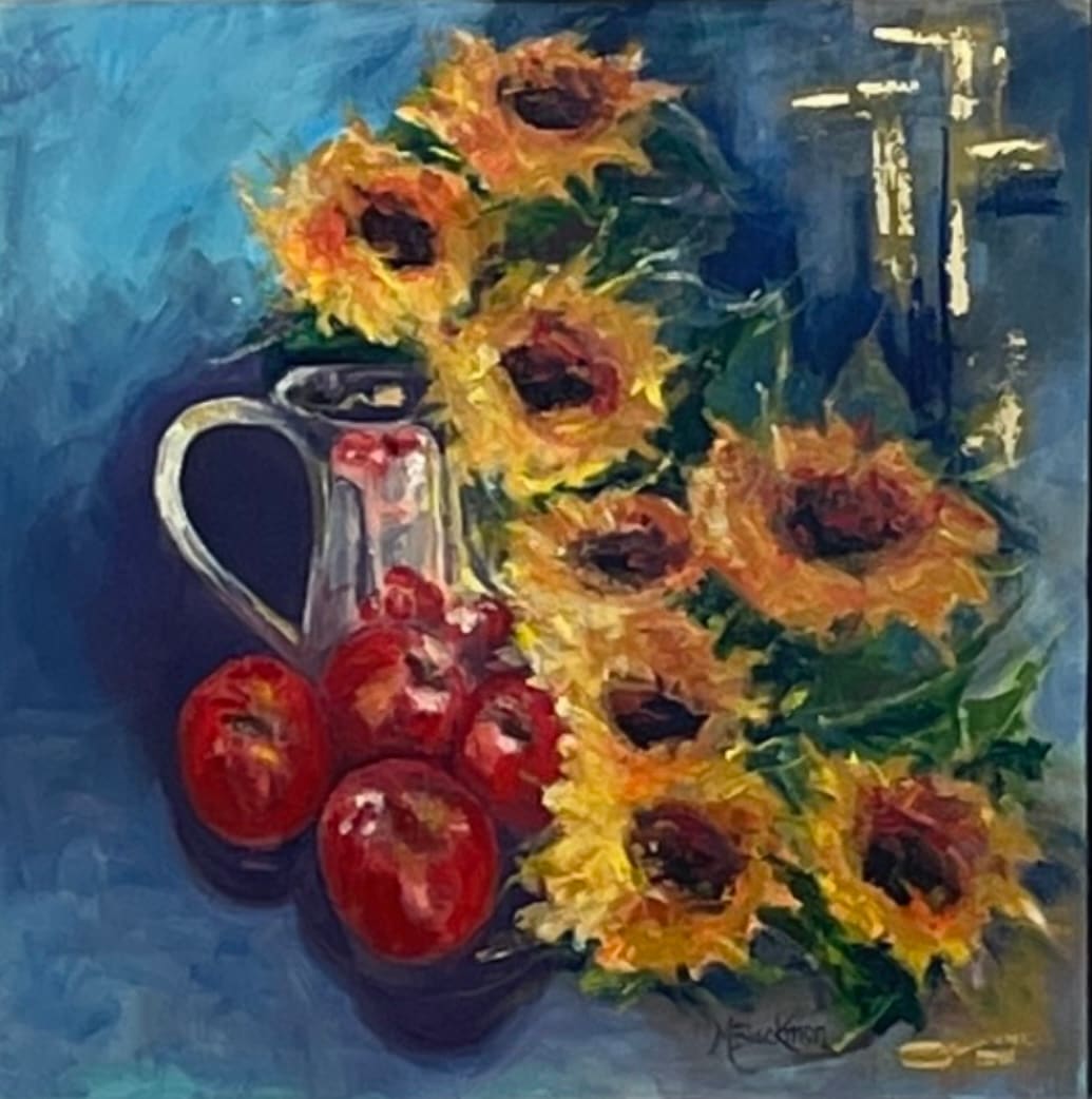 Sunflowers And Apples by Michelle Blackmon  Image: Sunflowers And Apples Still Life