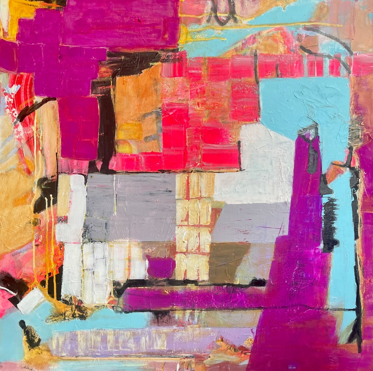 One Hot Minute by Dawn Fry  Image: Hot colors, excitement, joy, anxiety, stacked up, somehow balanced in a single moment.