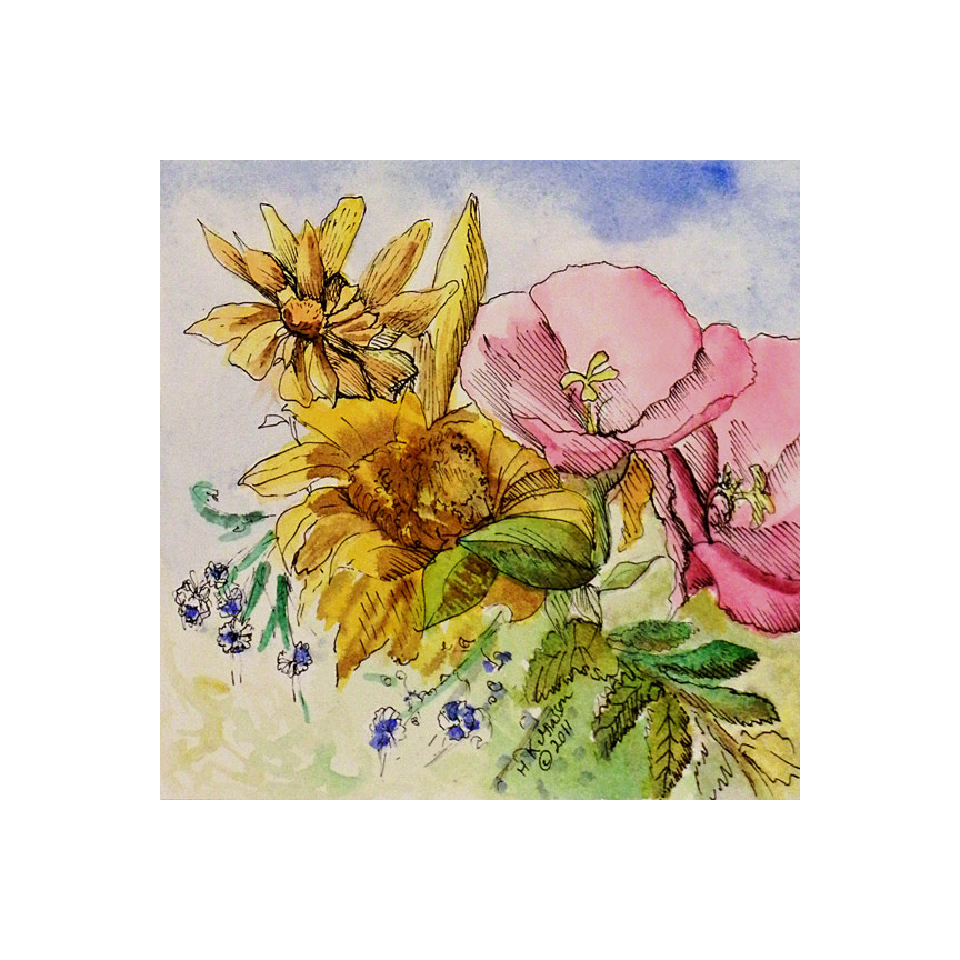 Flower Dance IX Floral Painting by Helena Kuttner-Giasson 