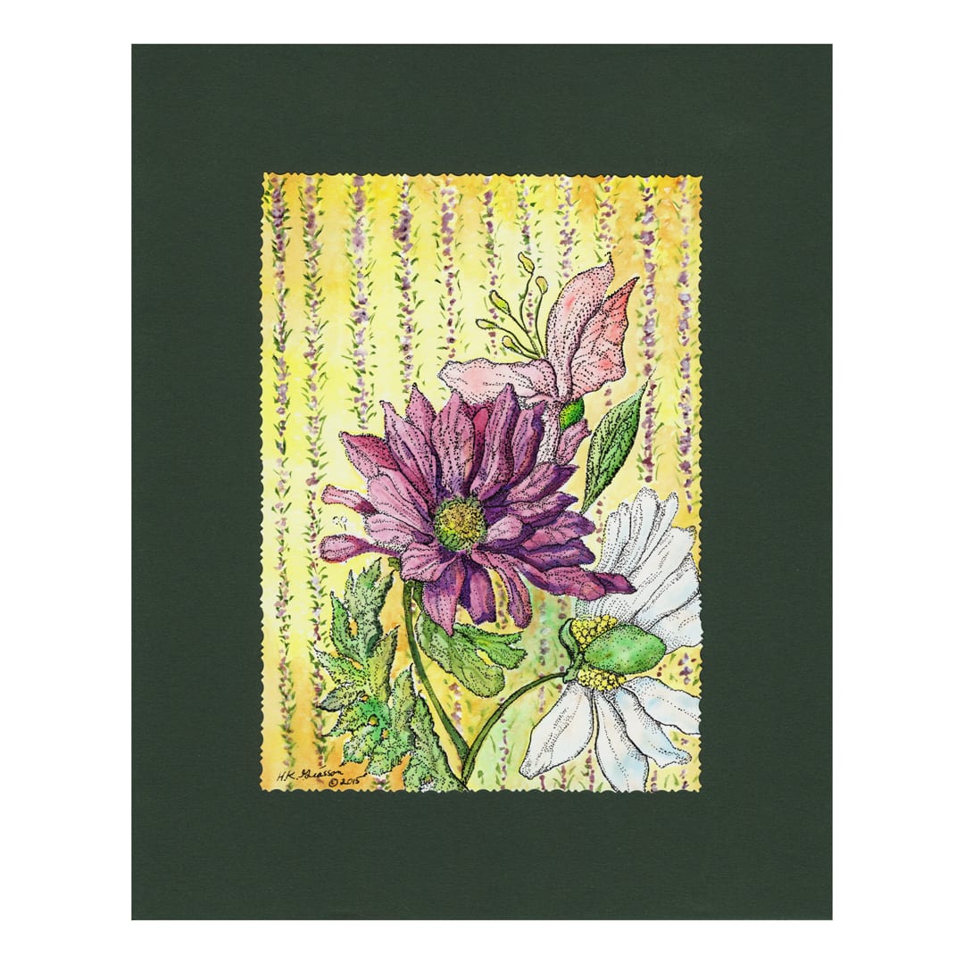 Wall Flowers IX by Helena Kuttner-Giasson  Image: Floral Burst 9 Watercolor Floral Painting