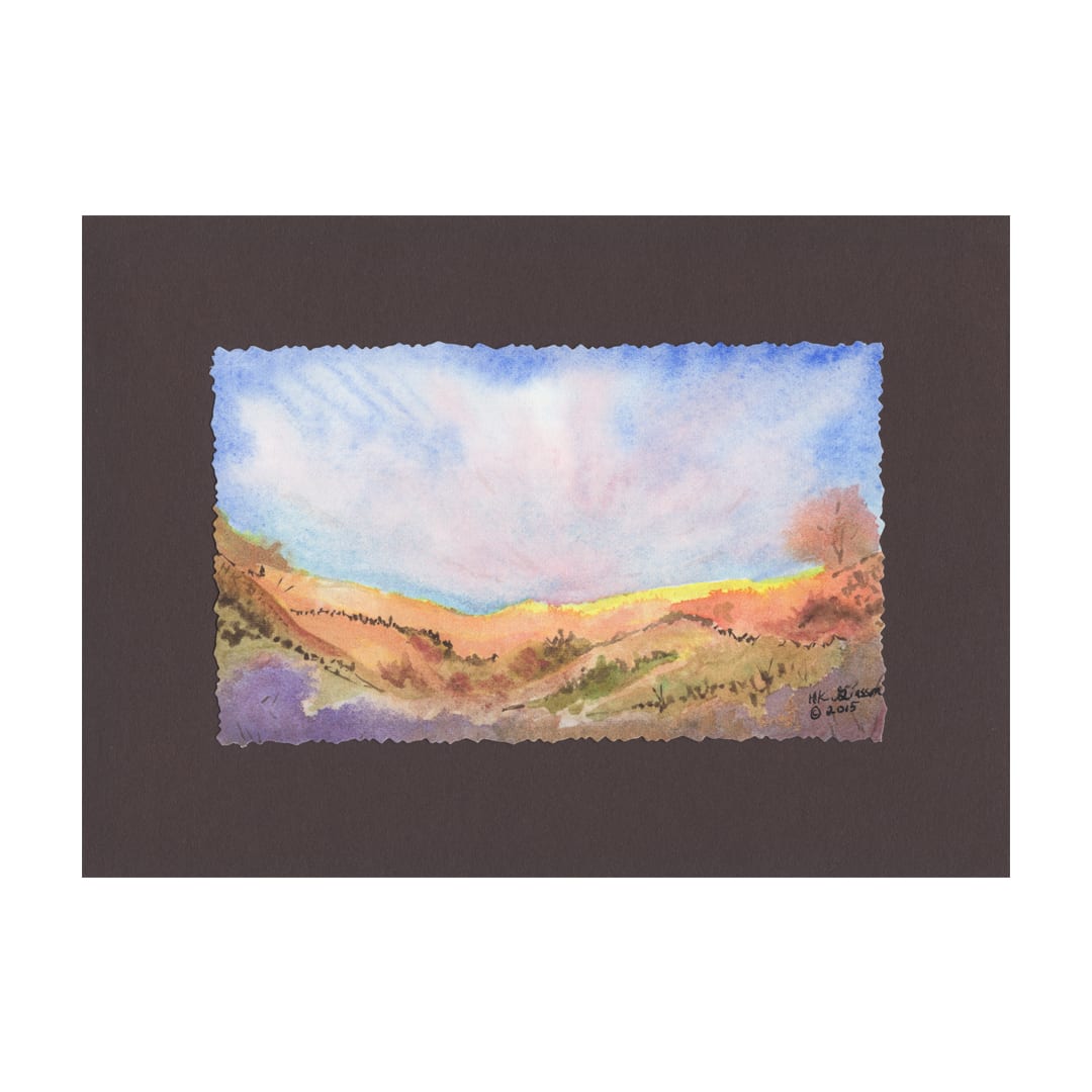 Rolling Hills Sunset Skyscape Landscape Painting by Helena Kuttner-Giasson  Image: Rolling Hills Sunset Skyscape Landscape Painting