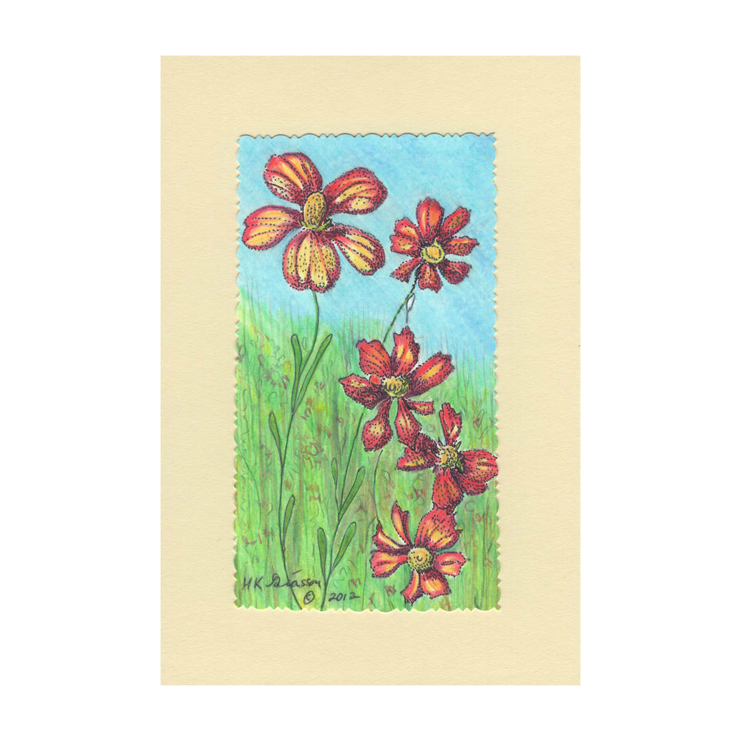 Wildflowers At Dusk Floral Drawing by Helena Kuttner-Giasson  Image: Wildflowers At Dusk Floral Drawing