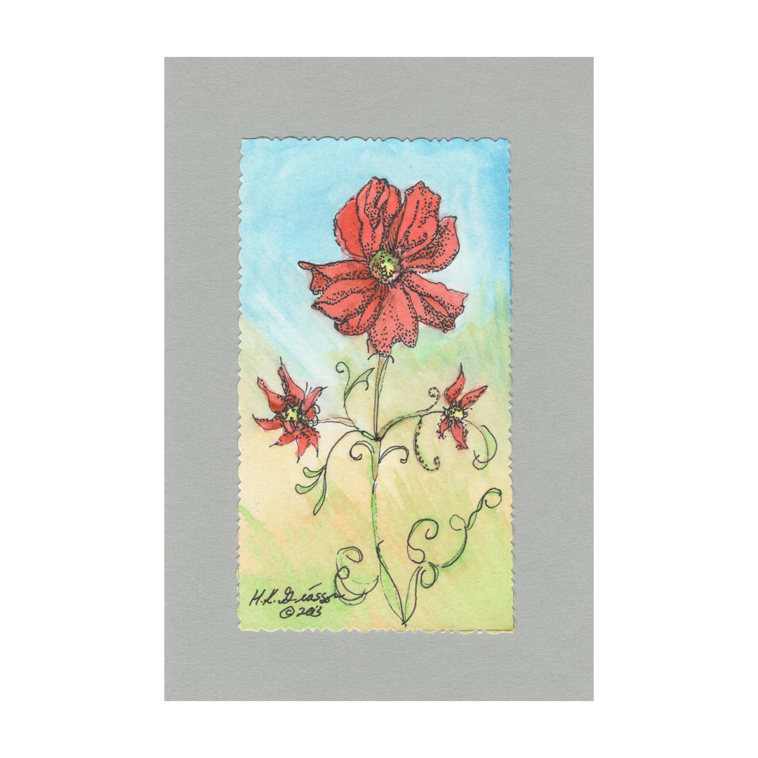 Summer Solo 4 Watercolor Floral Painting by Helena Kuttner-Giasson  Image: Summer Solo 4 Watercolor Floral Painting