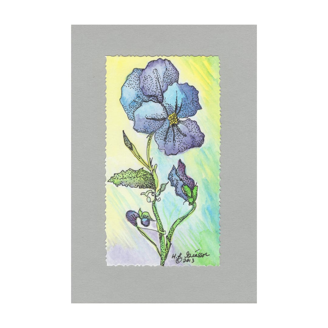 Wild Viola Chorus 7 Floral Painting by Helena Kuttner-Giasson  Image: Wild Viola Chorus 7 Floral Painting