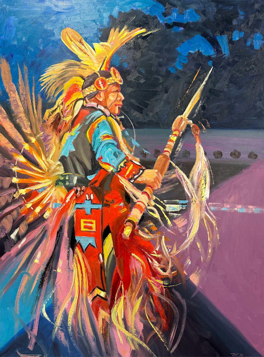 Pow Wow Dancer by MICHELE BYRNE 