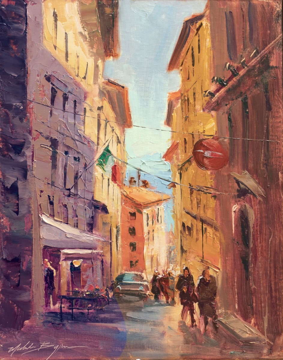 Cortona Evening Walk by MICHELE BYRNE 