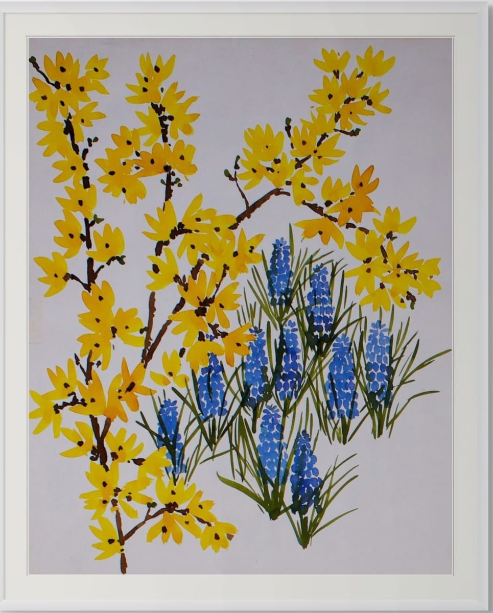 Forsythia & Hyacinths by Vera Neumann 