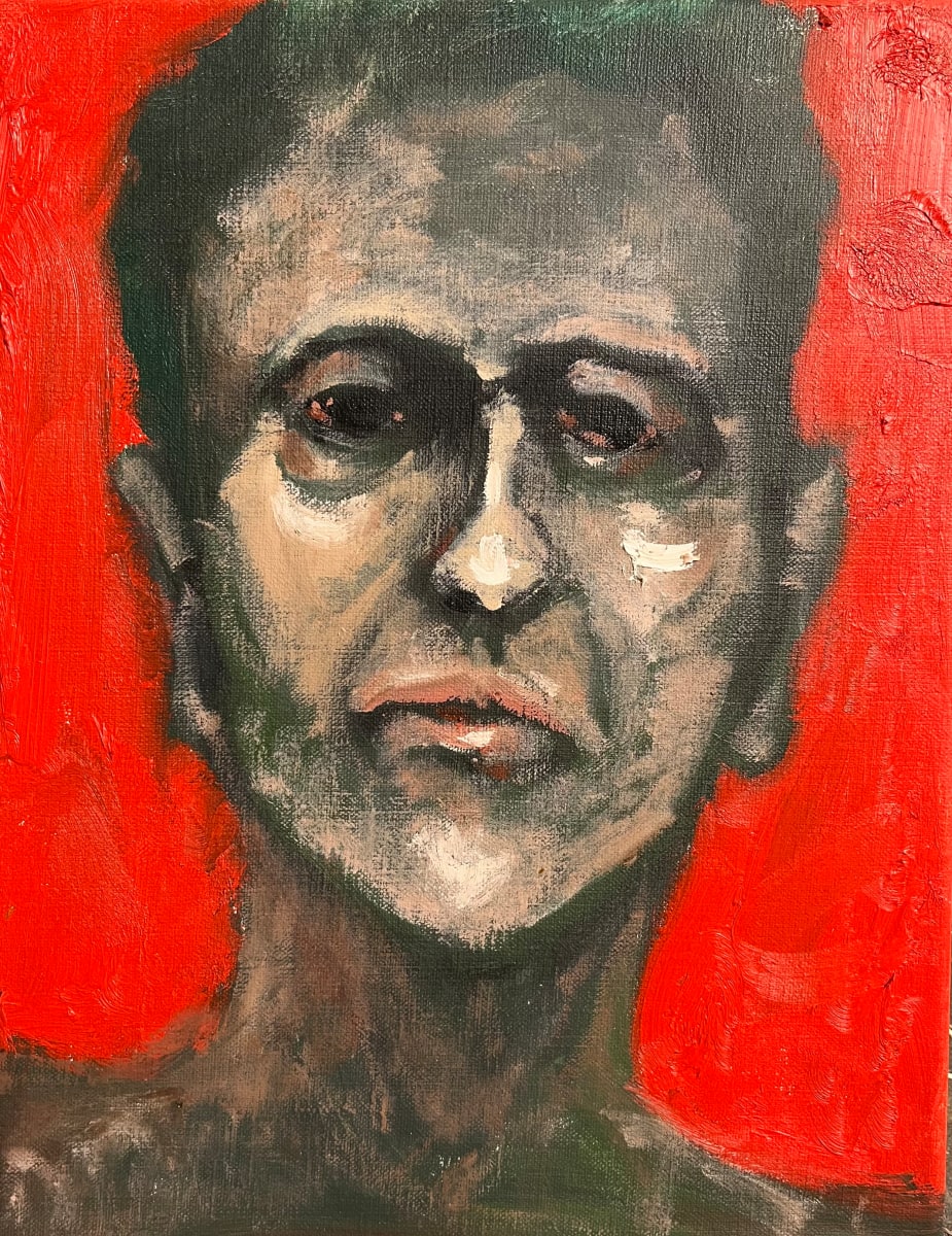 Portrait of Man with Red Background by Brian Huntress 