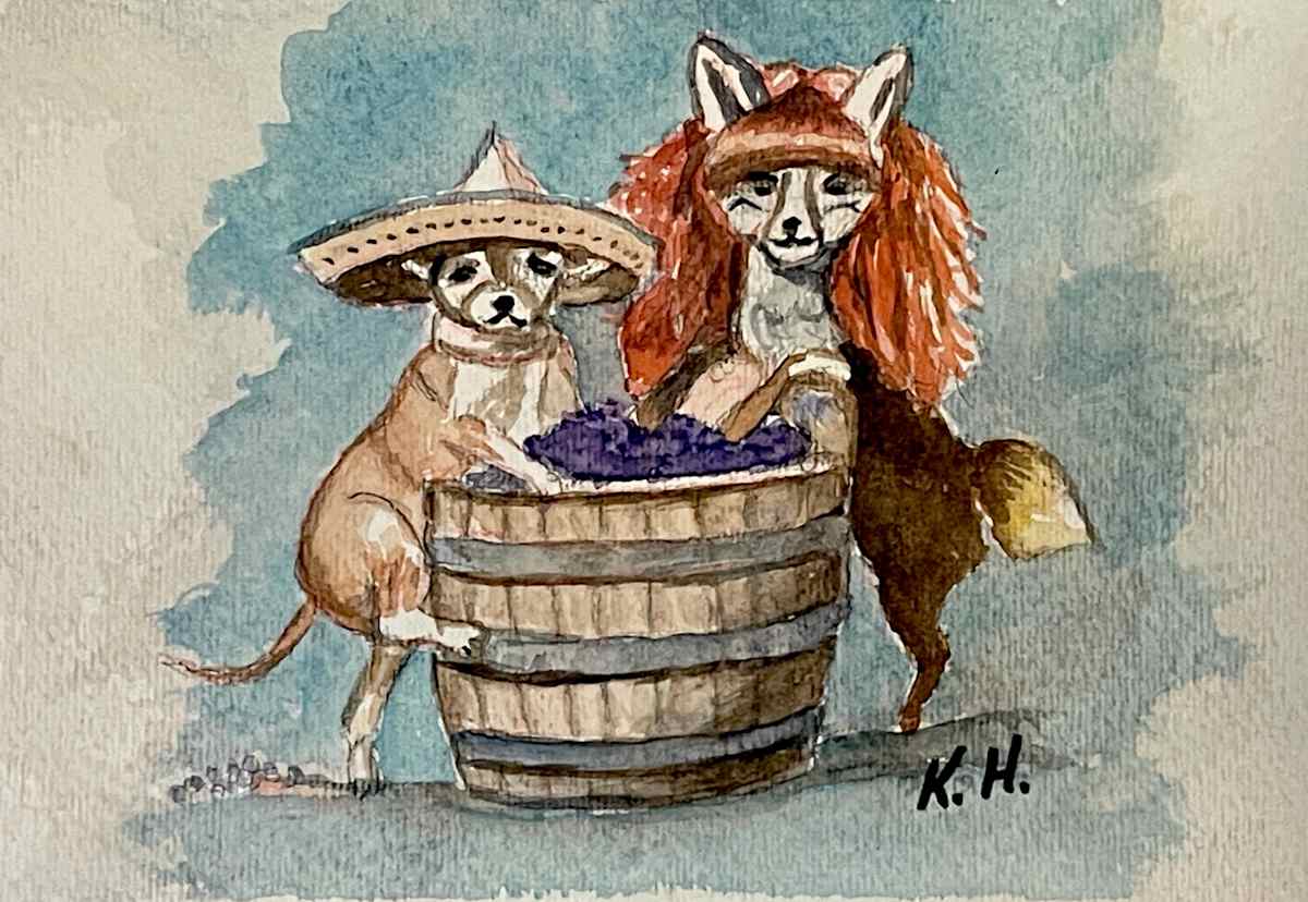 Desi & Lucy Dogs by Kathy Hall 