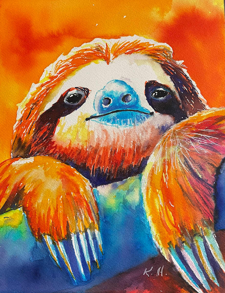 Sunset Sloth by Kathy Hall 