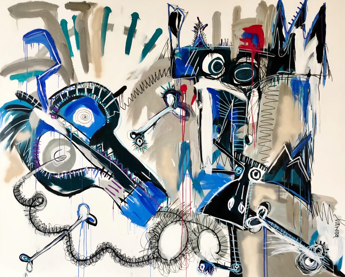 Breaking Bad by Fernanda Lavera  Image: This painting is made using a base of acrylic, aerosols, markers and oil. Painted on canvas.