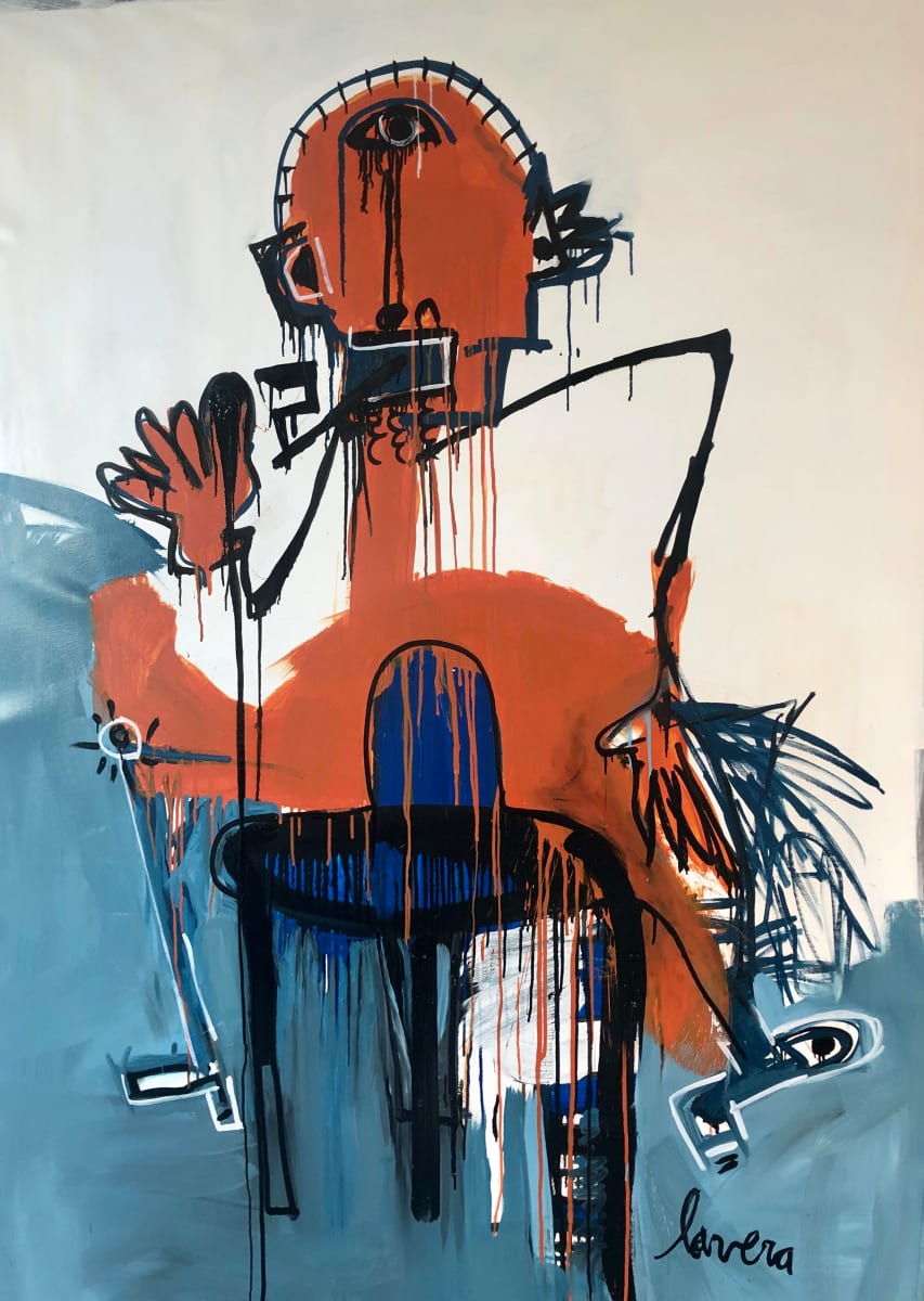 Mr. Pensador by Fernanda Lavera  Image: This painting is made using oil and acrylic. Painted on canvas.