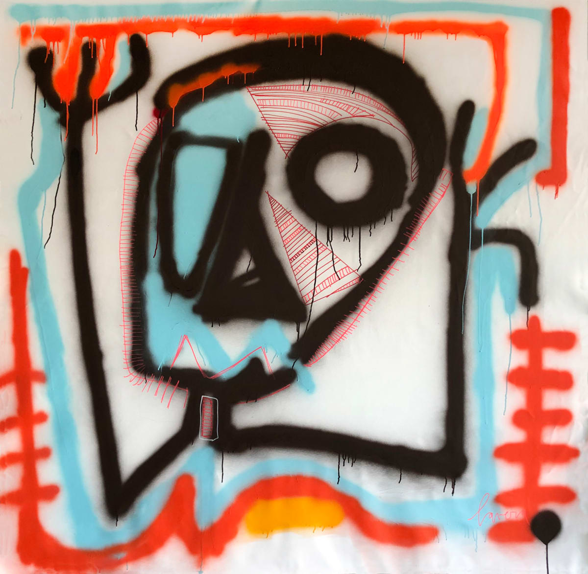 Help I by Fernanda Lavera  Image: This painting is made using acrylic, markers, crayons and aerosols. Painted on canvas.