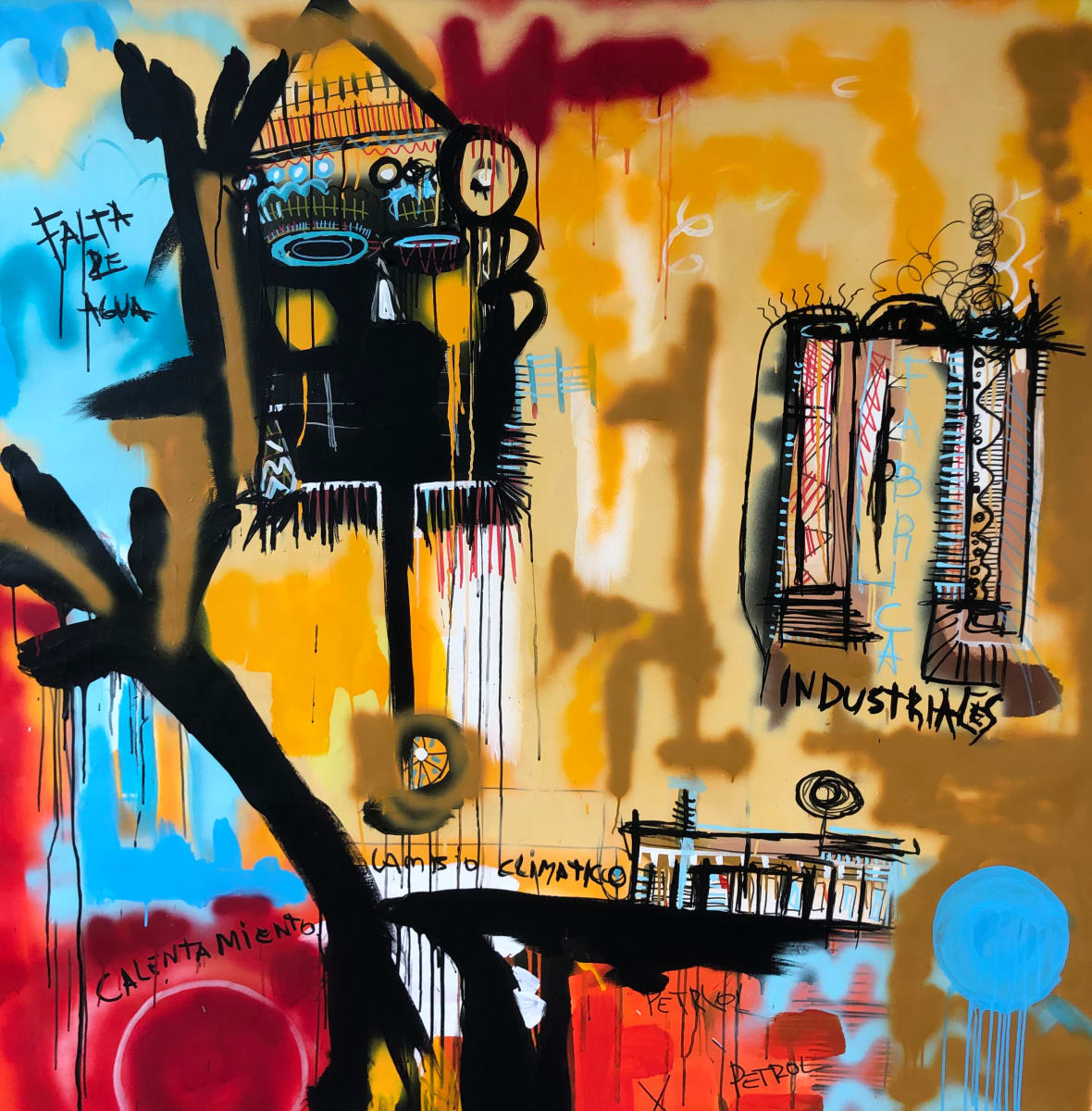 Calentamiento Global by Fernanda Lavera  Image: This painting is made using acrylic, aerosols, oils and markers. Painted on canvas.