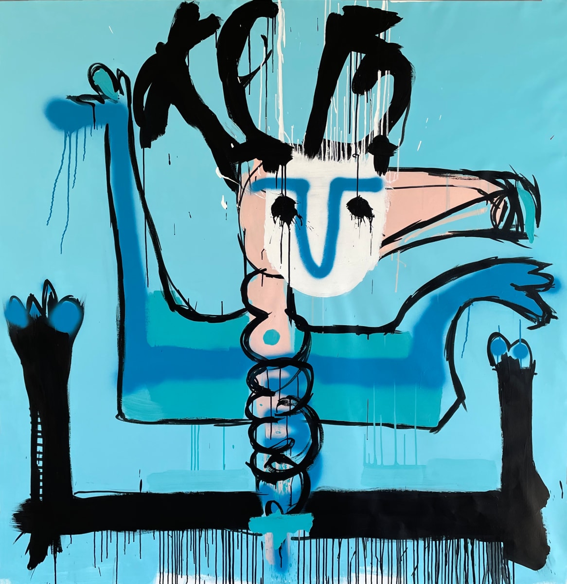 Cernunnos by Fernanda Lavera  Image: This painting is made using acrylic, aerosols and markers. Painted on canvas.