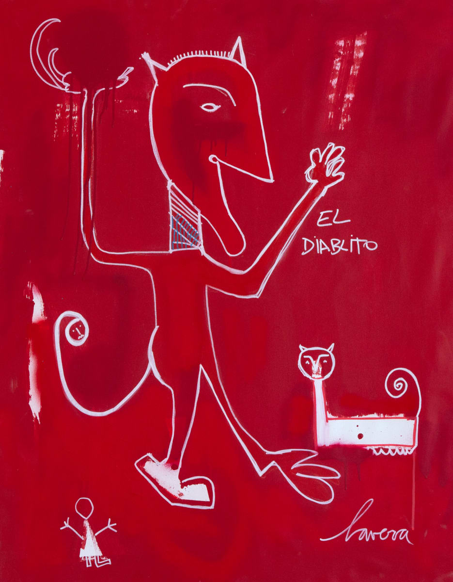 El Diablito II by Fernanda Lavera  Image: The Devil plays with me. I don't feel like letting go.
Why not? Should I dance with him? Should I let myself fall?
Red is the only color I see.