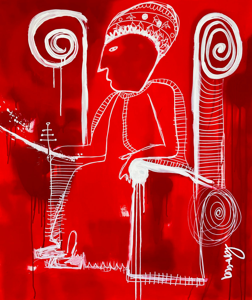 El Papa by Fernanda Lavera  Image: This painting is made using acrylic, aerosols and markers. Painted on canvas.