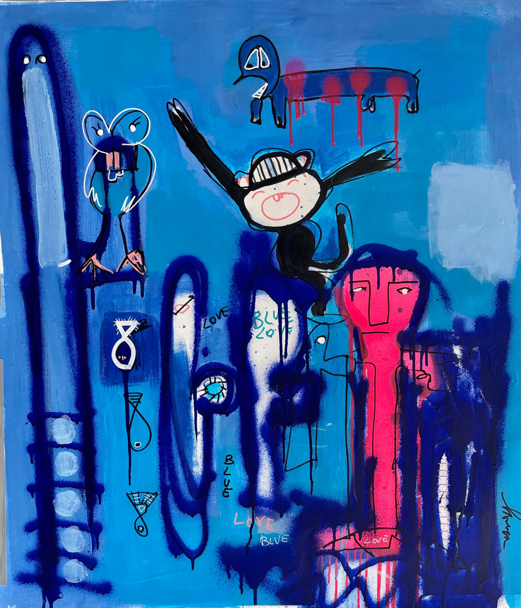 El Buho by Fernanda Lavera  Image: This paintings are made using oil paint mixed with linen acrylic, aerosols and markers. Painted on canvas.