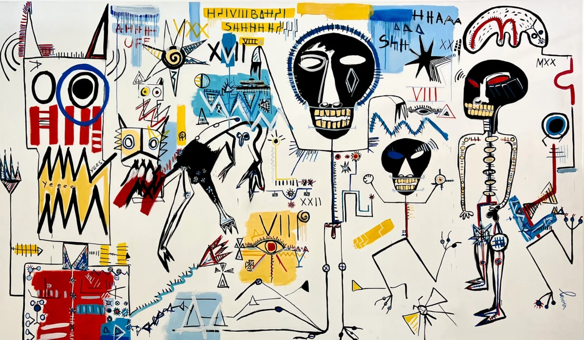 Mural Reacción Visceral by Fernanda Lavera  Image: This painting is made using acrylics, oil and markers. Painted on canvas.