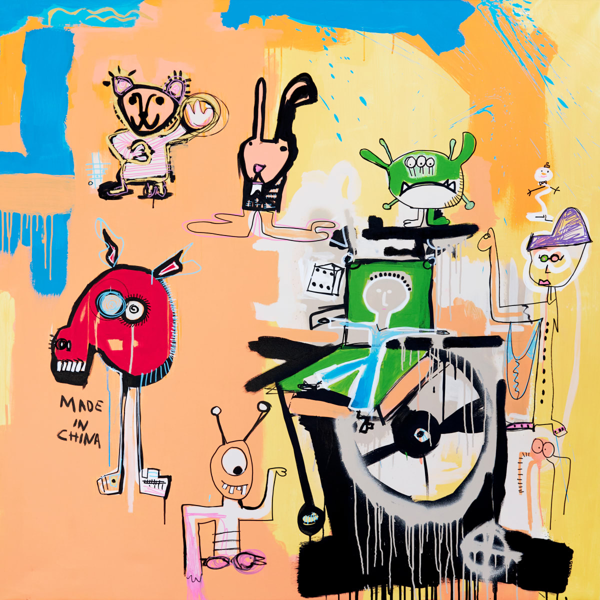 Barrio Chino by Fernanda Lavera  Image: This painting is made using acrylic, aerosols and markers. Painted on canvas.