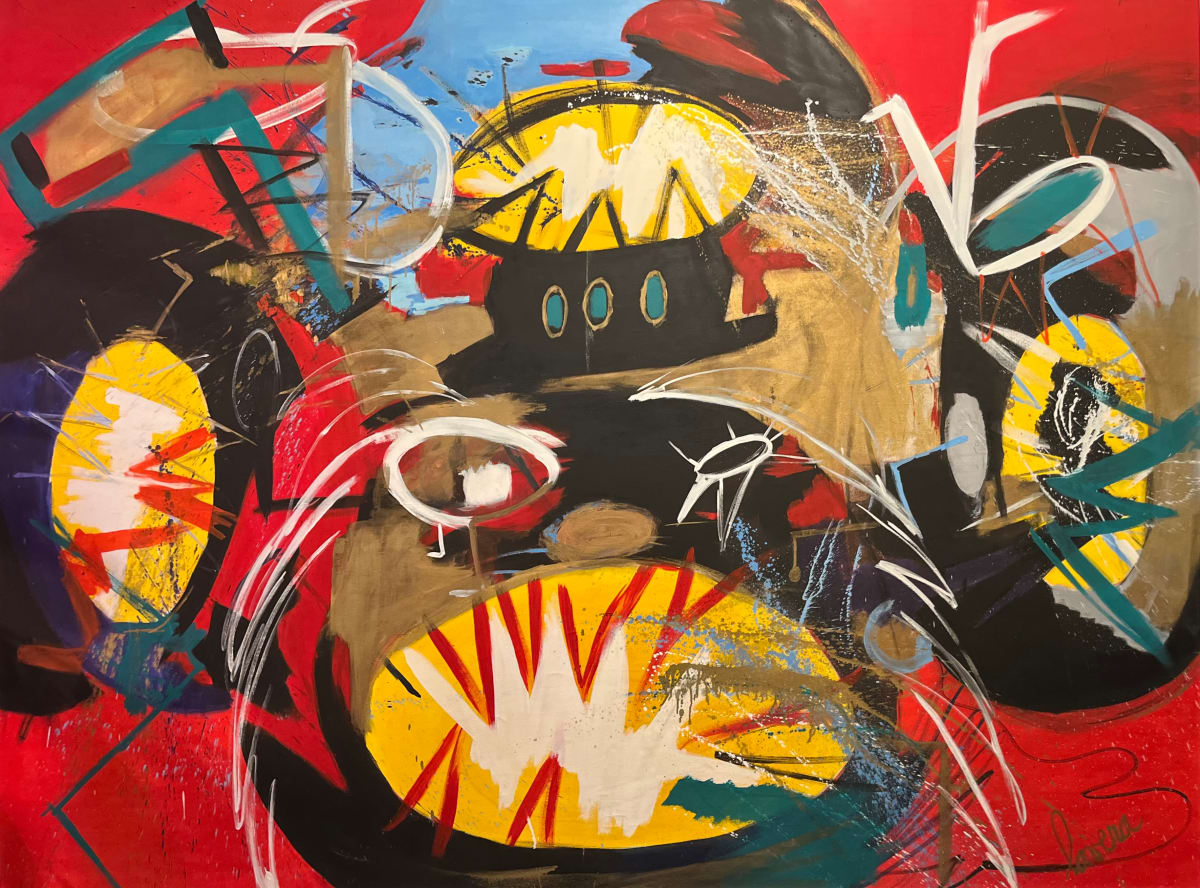 Ronda de Gatos by Fernanda Lavera  Image: This painting is made using oil, painted on canvas.