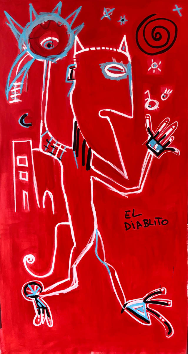 El Diablito I by Fernanda Lavera  Image: The Devil plays with me. I don't feel like letting go.
Why not? Should I dance with him? Should I let myself fall?
Red is the only color I see.