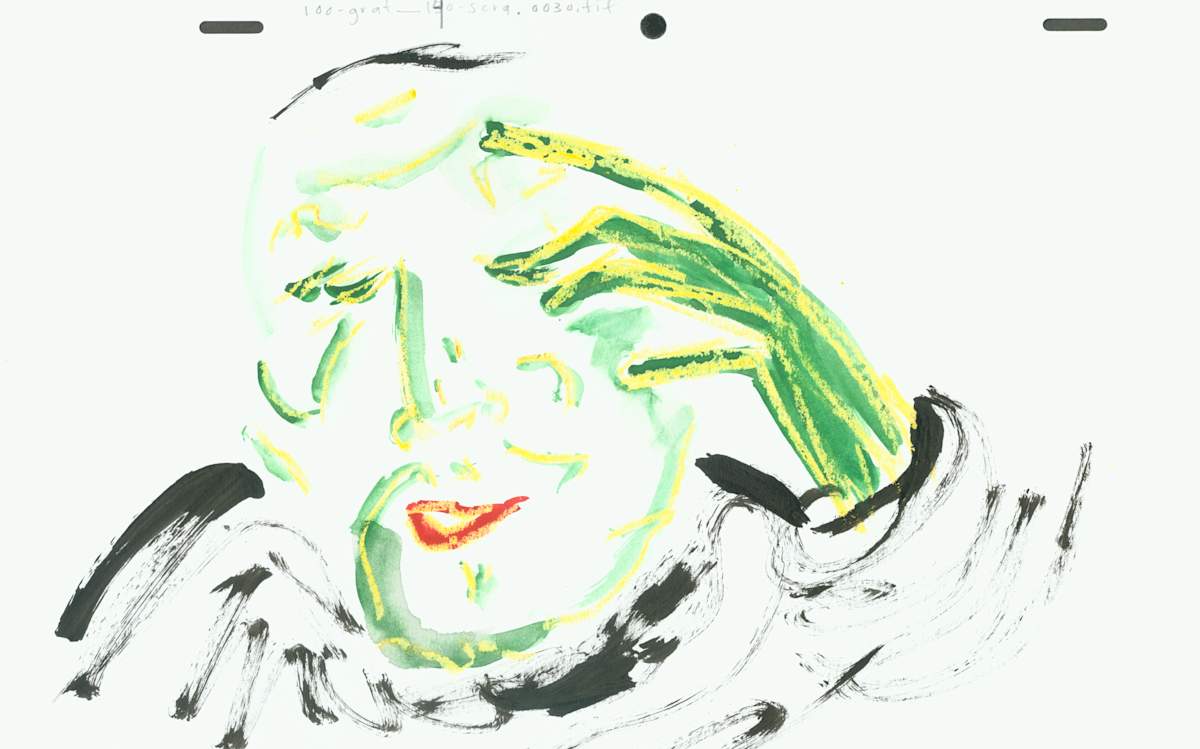 100-grat_140sc Sad face with hand by Sarah Jane Lapp 