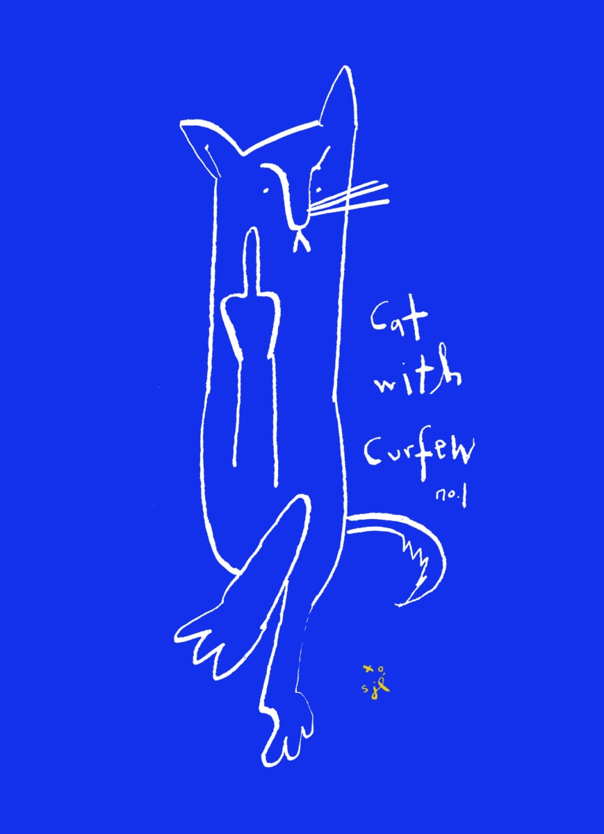 Cat With Curfew Blue by Sarah Jane Lapp, Image 1.
