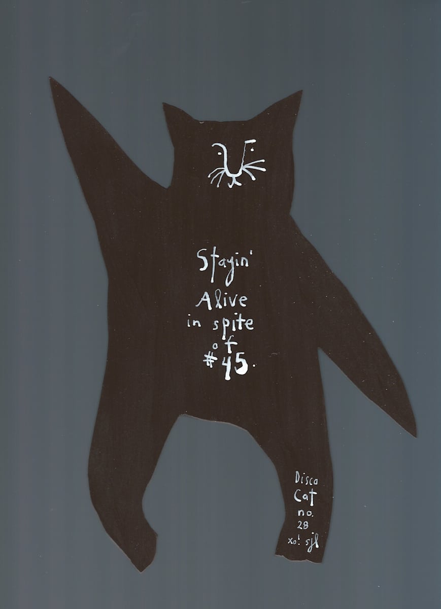 Disco Cat no. 28 (Staying Alive) by Sarah Jane Lapp 