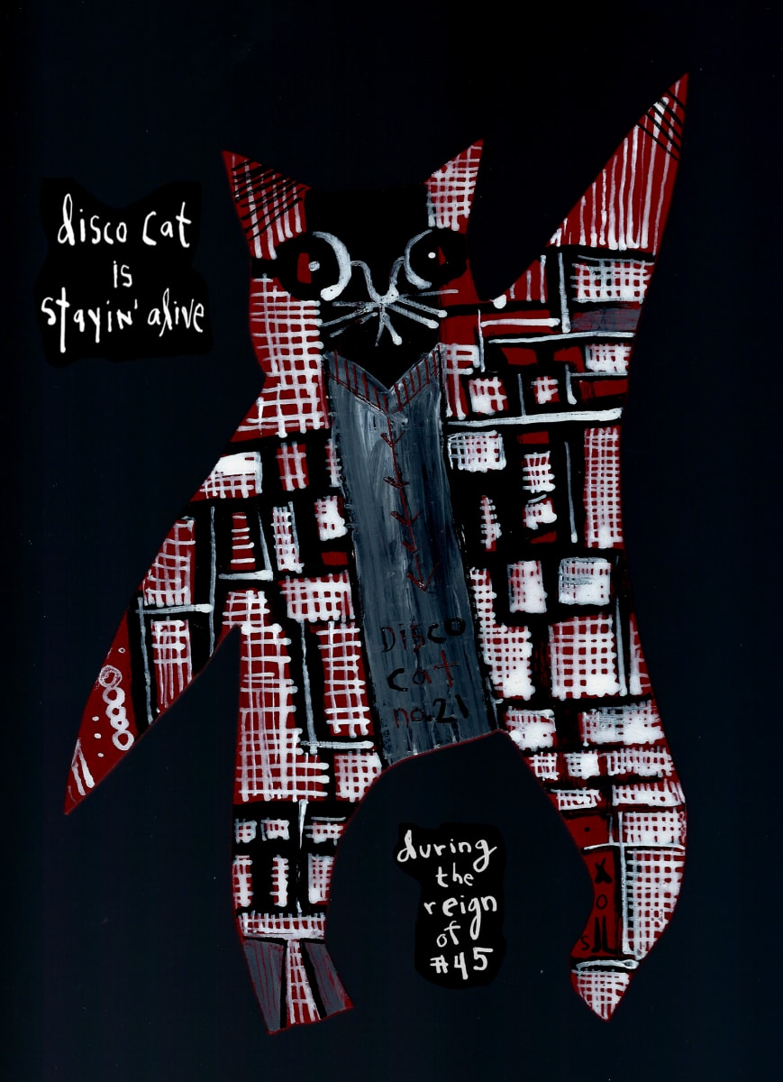 Disco Cat Card by Sarah Jane Lapp, Image 1.