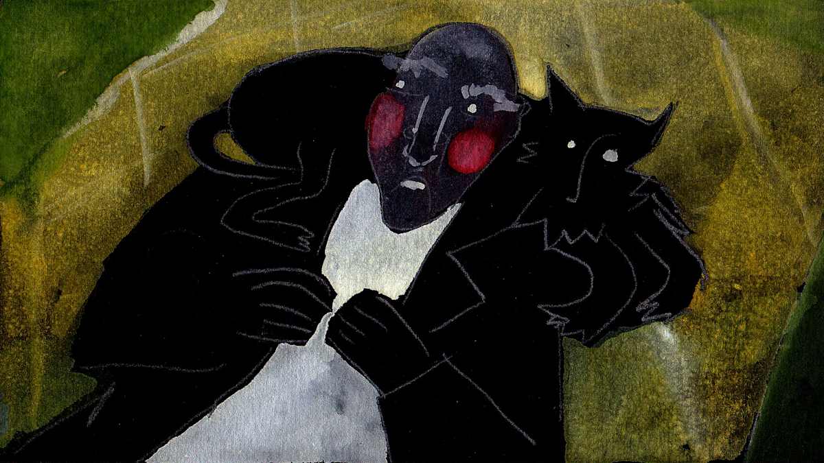 Eulogist with Dracula by Sarah Jane Lapp  Image: Digital scan does not match original
