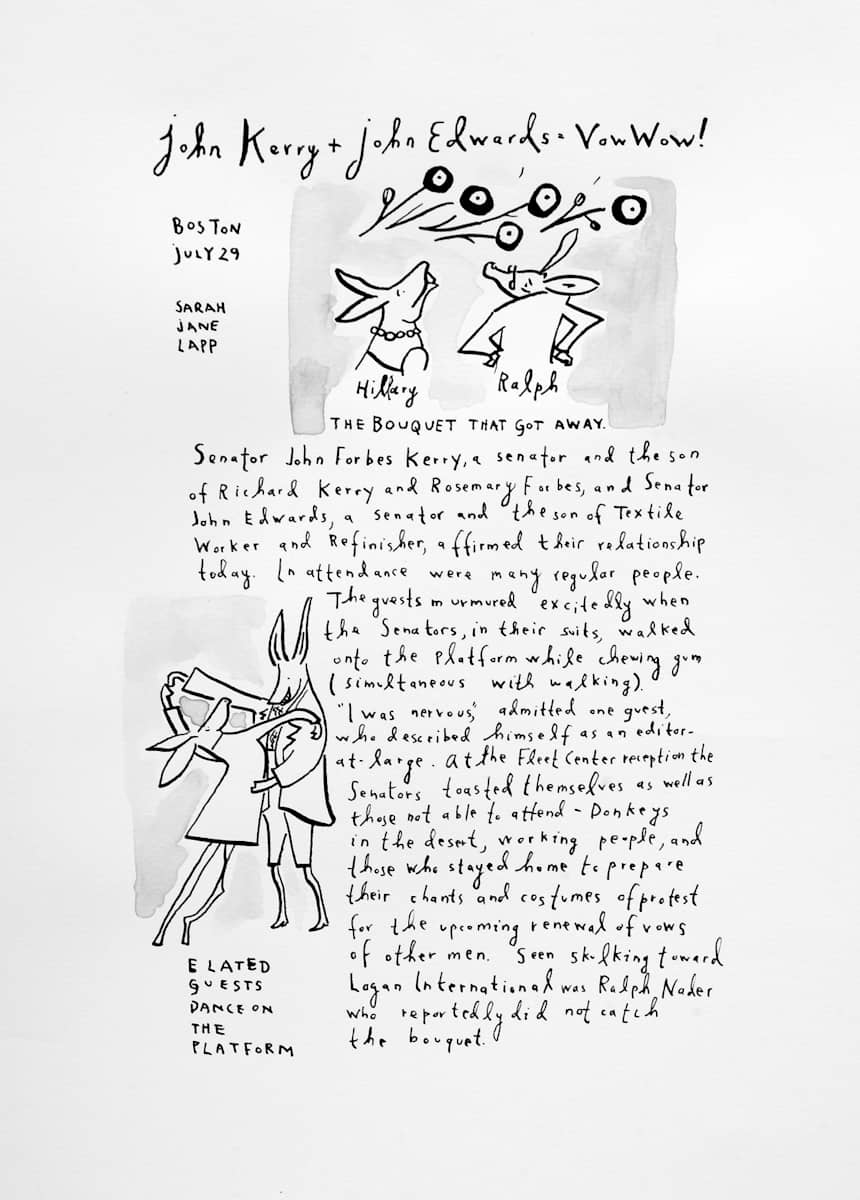 John Kerry + John Edwards = Vow Wow by Sarah Jane Lapp 