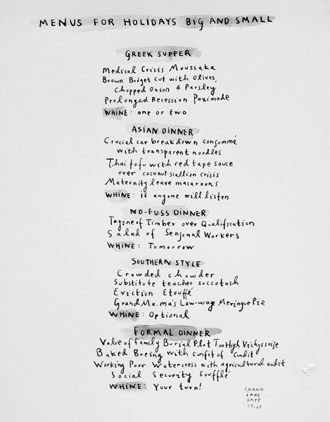 Menus For Holidays Big And Small by Sarah Jane Lapp, Image 1.