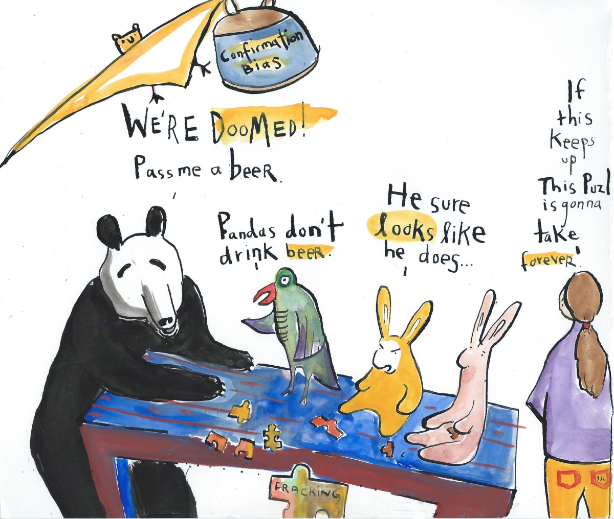 Dialogue (Confirmation Bias - Doomed Panda) by Sarah Jane Lapp 