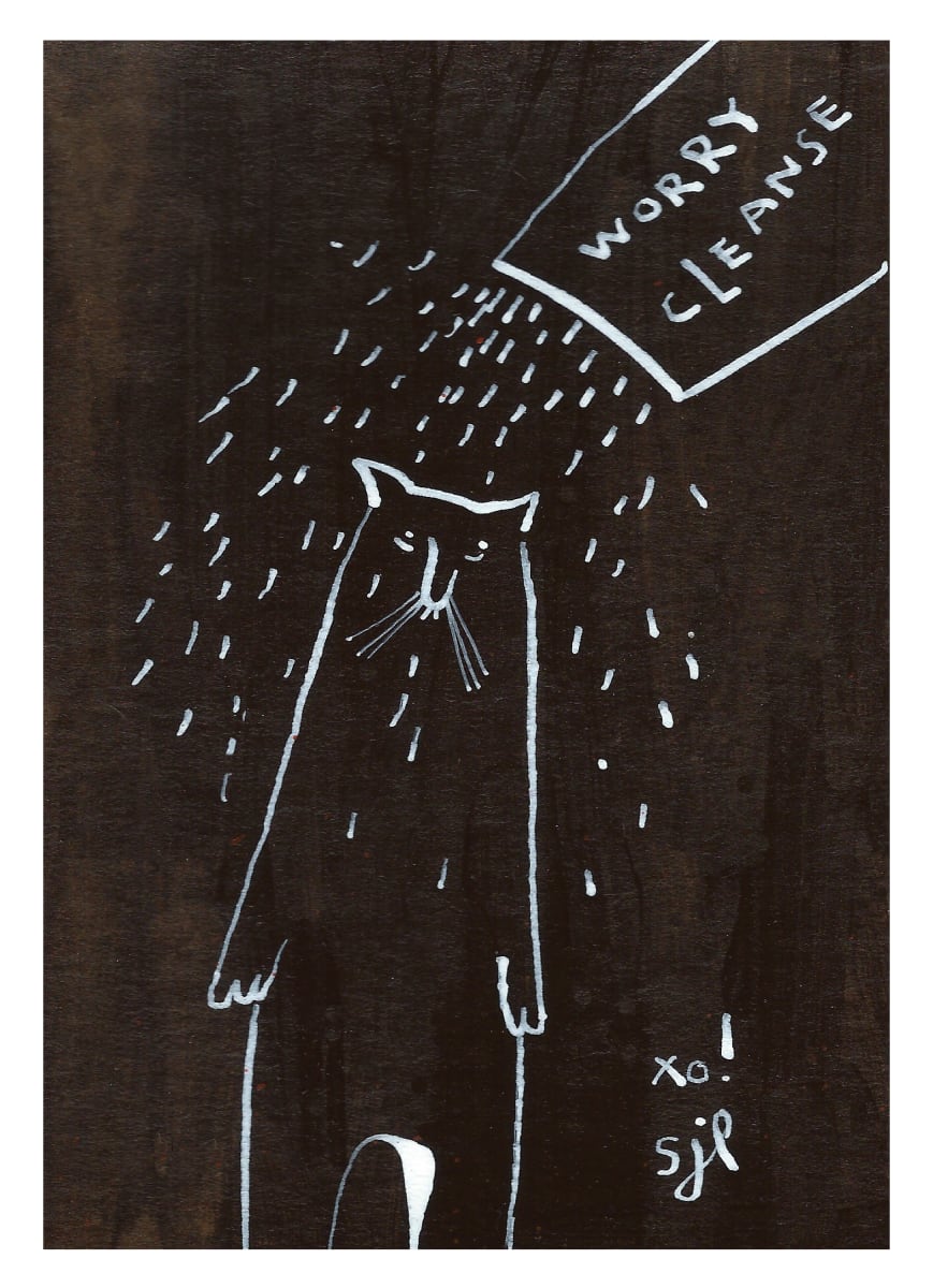 Worry Cleanse Cat Card by Sarah Jane Lapp, Image 1.