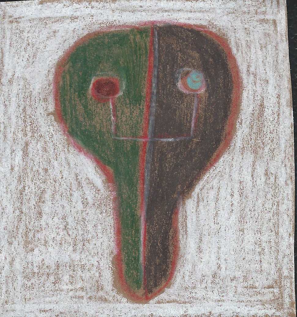 Green brown skull by Sarah Jane Lapp 
