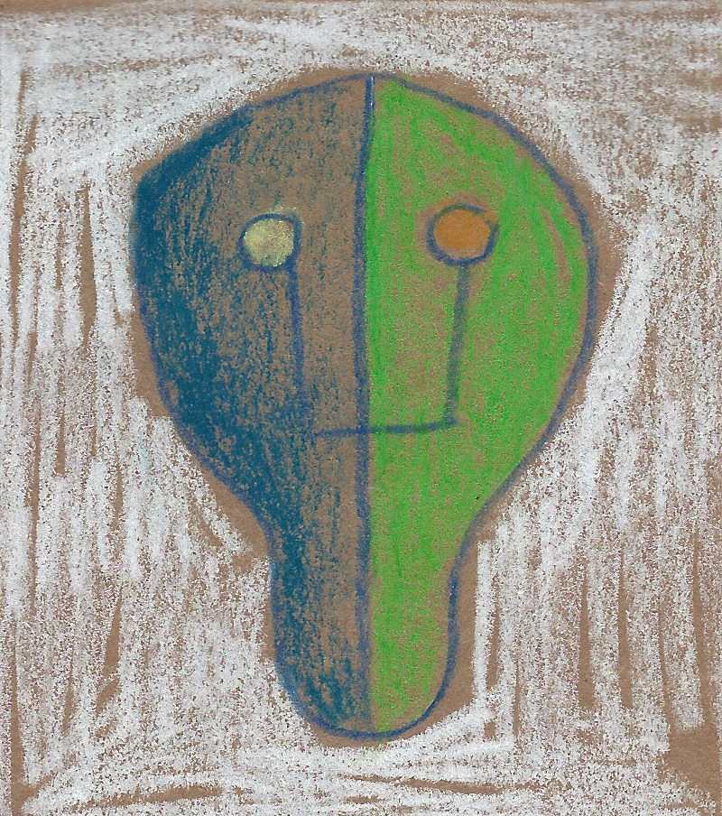 green blue skull by Sarah Jane Lapp 