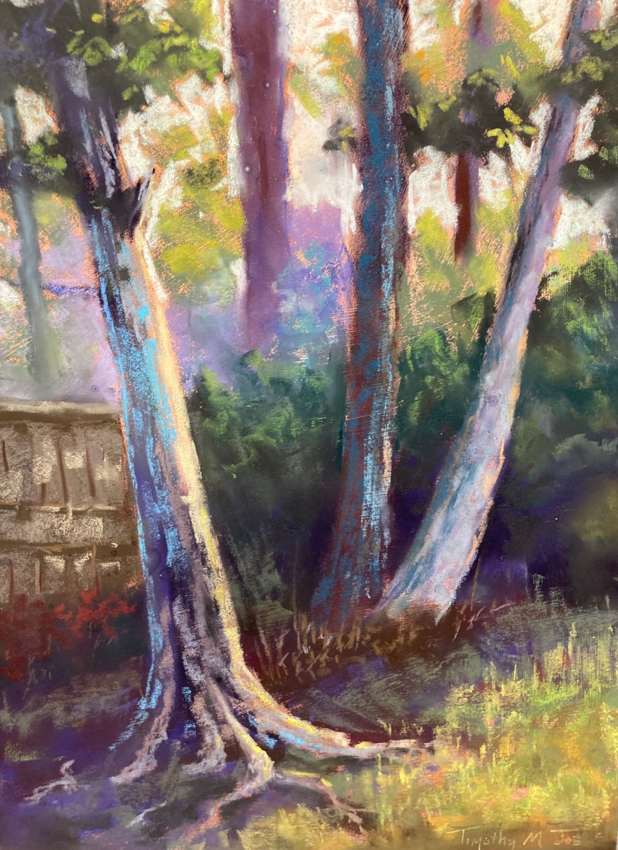 Daybreak by Timothy M. Joe  Image: This piece harkens back to the early days of the artist’s life when he was a child and would play basketball in the driveway at dusk. With a smile on his face taking in his surroundings, this painting represents the joys of childhood and the quiet conversations with friendly neighbors.