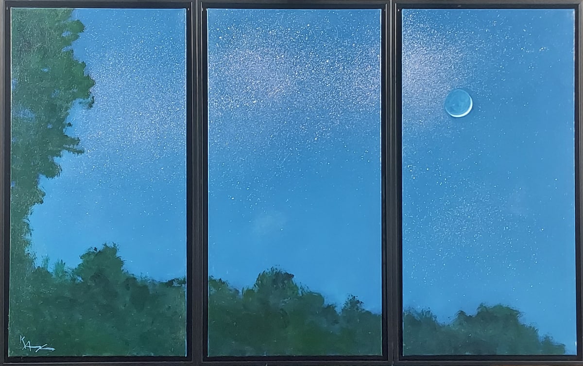 Crescent Moon and Stars by Kent Alexander 