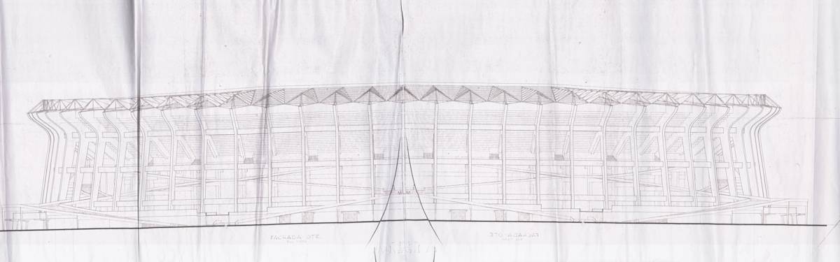 Plano Lateral del Azteca by Pedro Ramírez Vázquez, Image 2.
