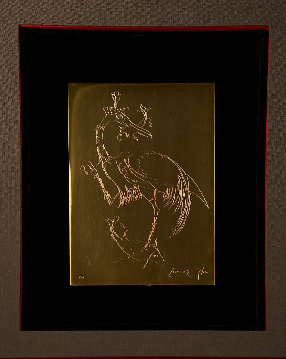 GRABADO MARTÍN EL PESCADOR by Leonora Carrington 