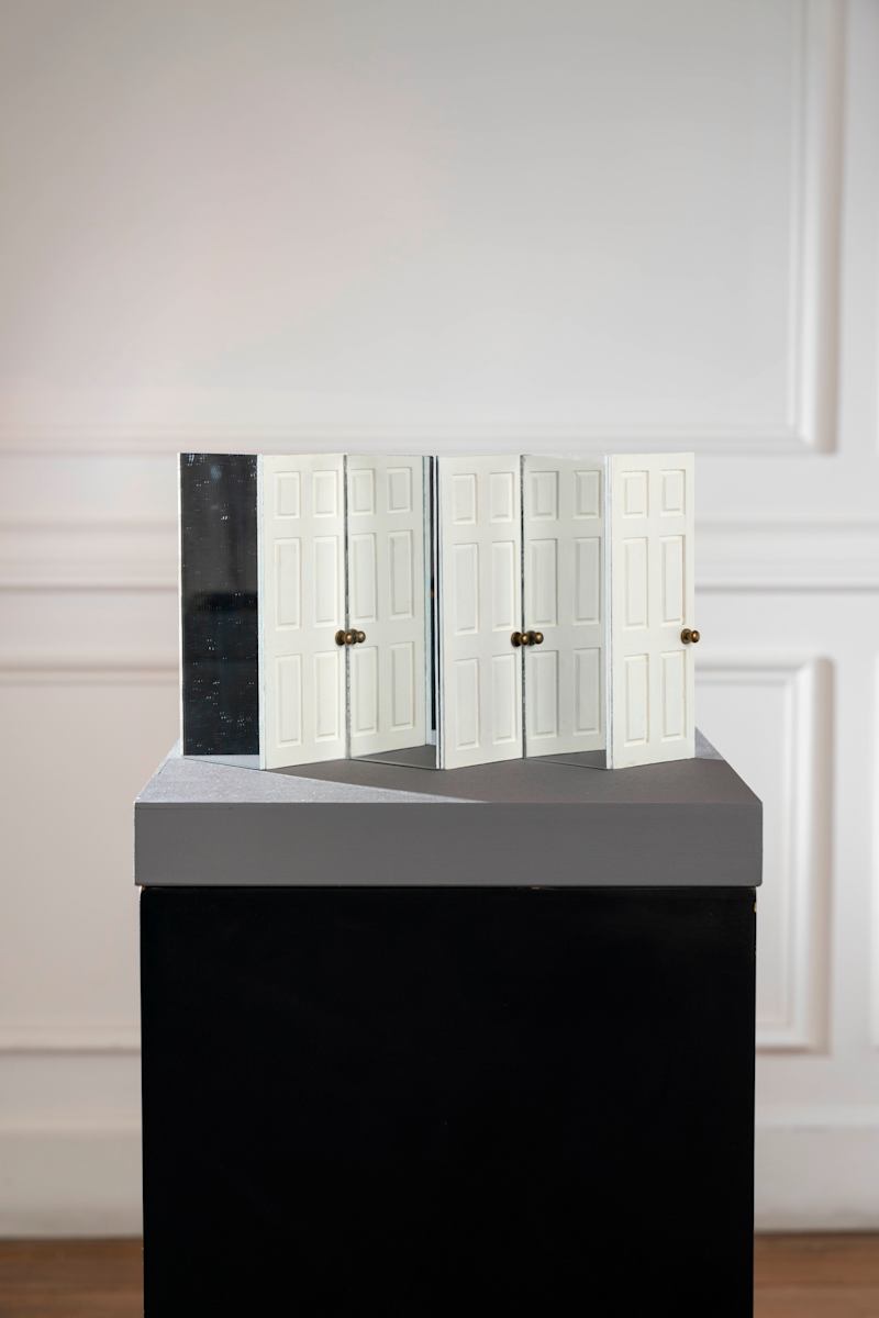 Reflective journey mini sculpture by Shirin Abedinirad 