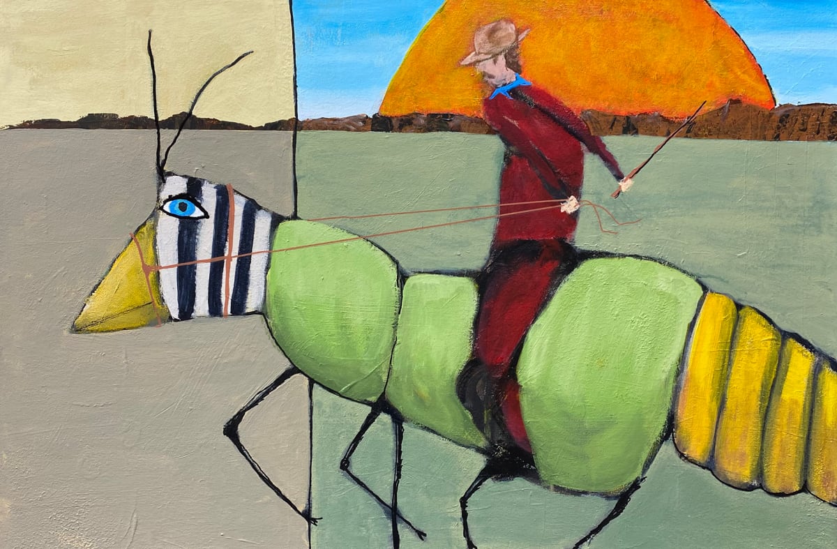 Cowboy on Bug by Grant Pound  Image: Across the Divide