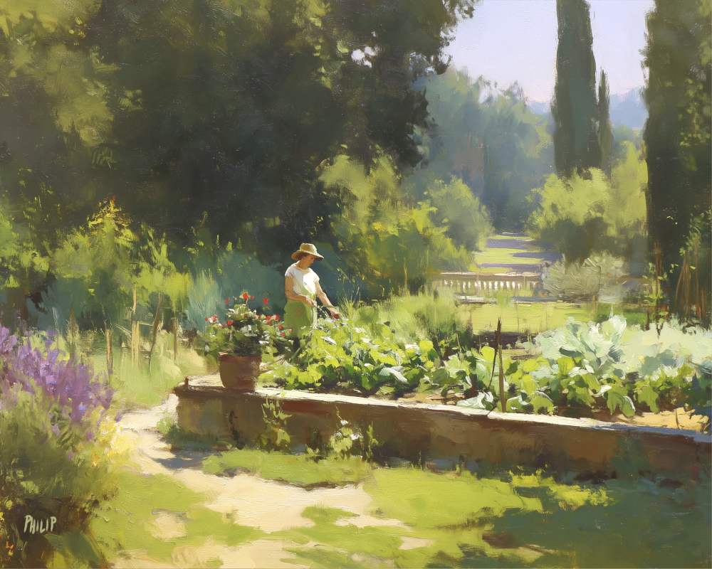 Watering the Garden by Michelle Philip 