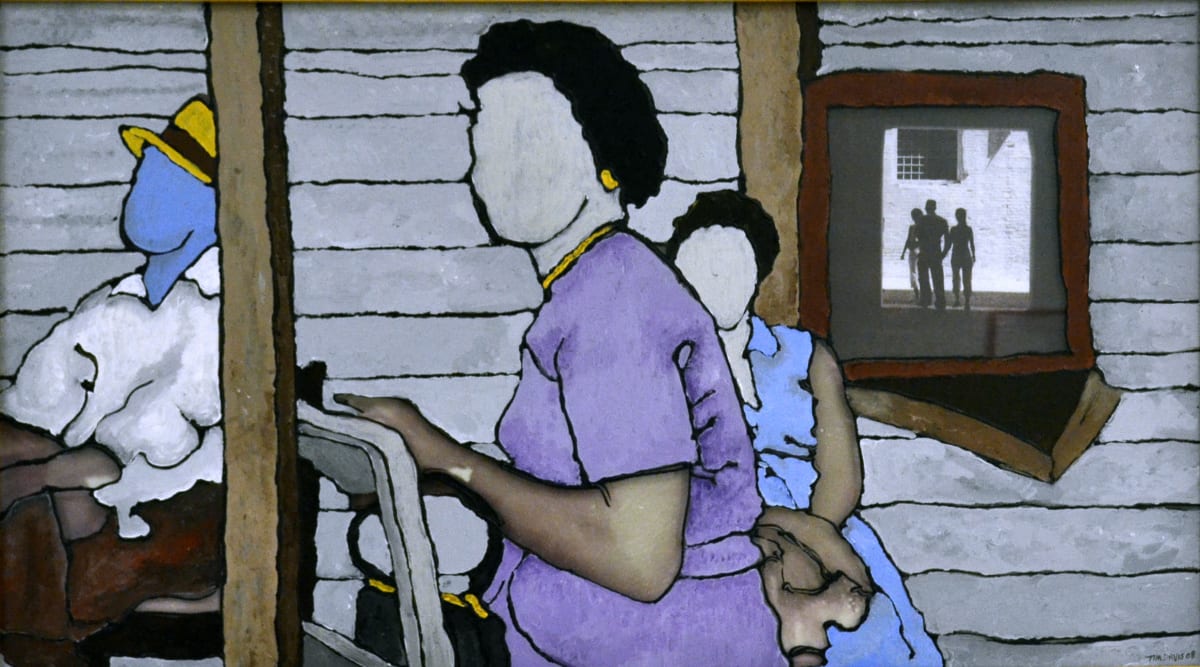 Blue Waiting by Tim Davis  Image: Images waiting, mixed media with photo 