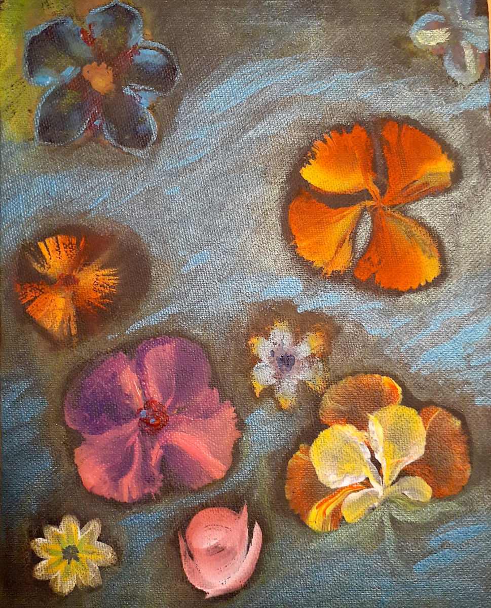 Flowers in Pond by Sabetha, Image 1.