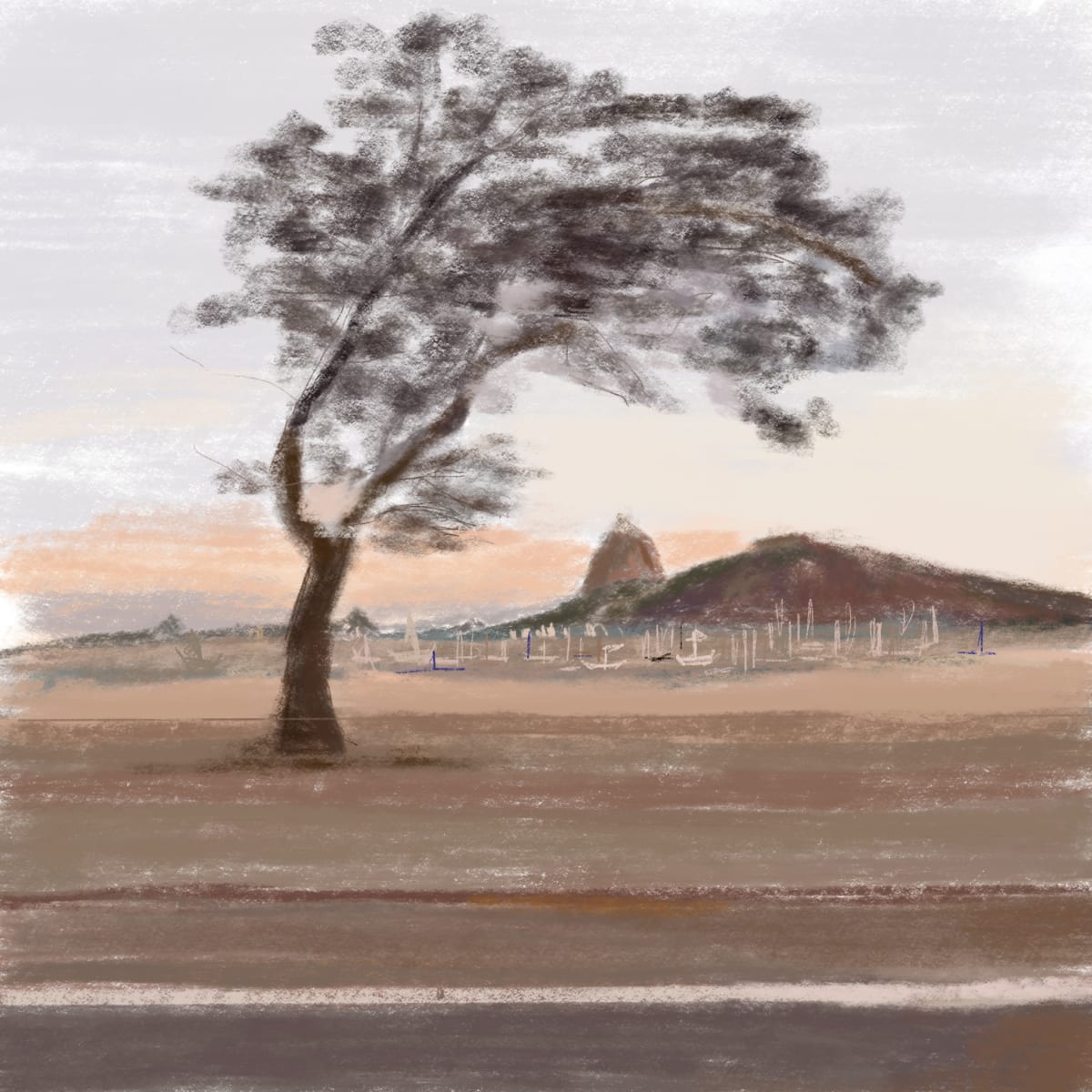 ART147 Aterro_ by Bella Moraes ArtWork  Image: Aterro do Flamengo, a vista da saudade. Todos os vão embora do rio passando pelo aterro. (Inspirada na foto de minha sobrinha nanda)