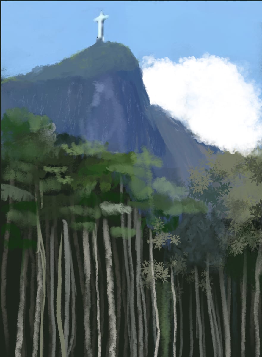 ART151 Cristo_Redentor_Rio_2 by Bella Moraes ArtWork  Image: A minha vista mais amada, Cristo visto de dentro do Parque do Jardim Botânico 