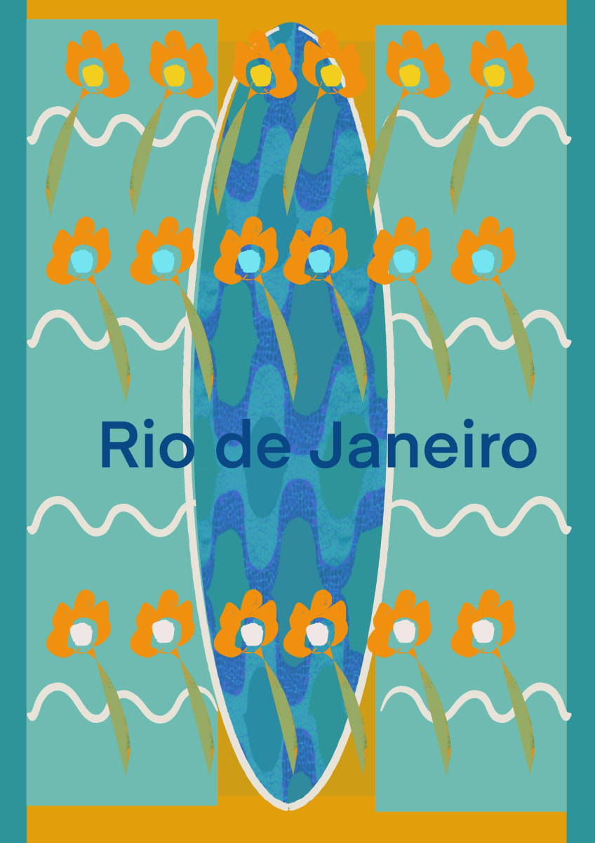 ART144 Rio Prancha florida by Bella Moraes ArtWork  Image: Rio prancha florida, símbolo da Praia carioca, mar azul