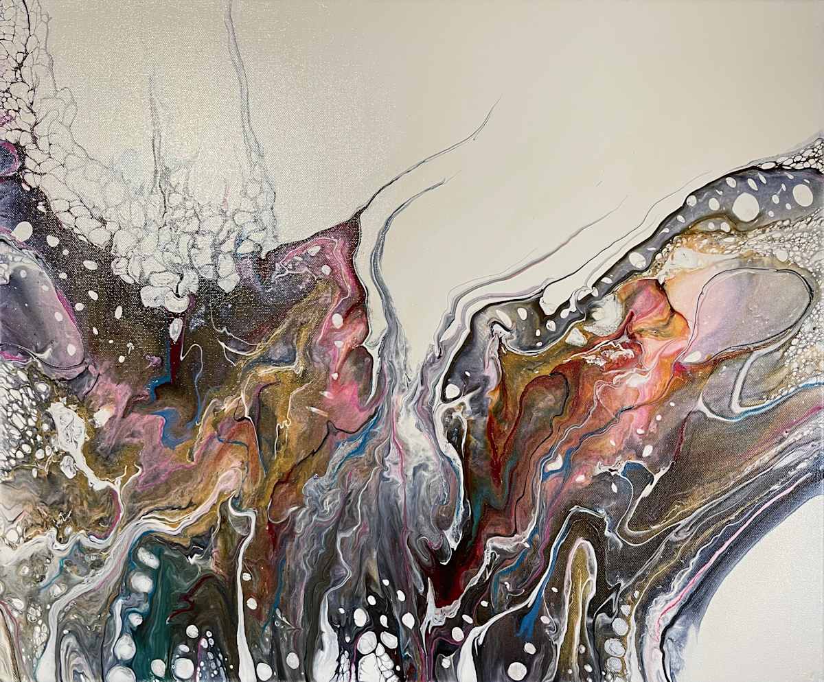 Liquid Bloom - Gallery wrapped Canvas & Frame by Beth Miller 
